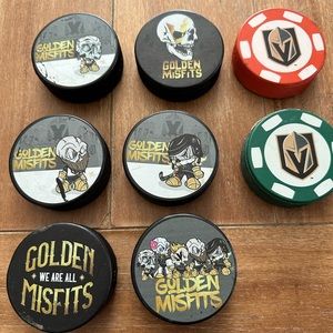 Set of Golden Misfits Pucks plus 2 bonus ones!